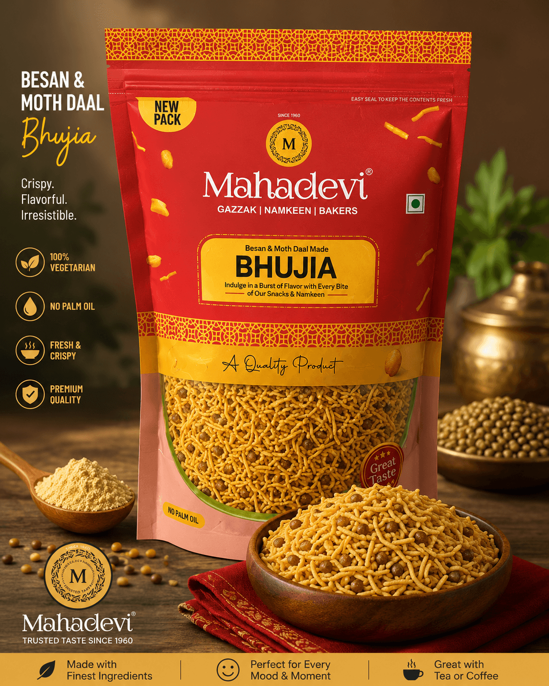 Besan &Moth Daal Made Bhujia